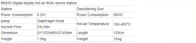 560 Вт Бесплатная доставка Высокое Мощность ЖК-дисплей 180-450celsius горячего воздуха bk850 SMD паяльная станция, паяльной станции
