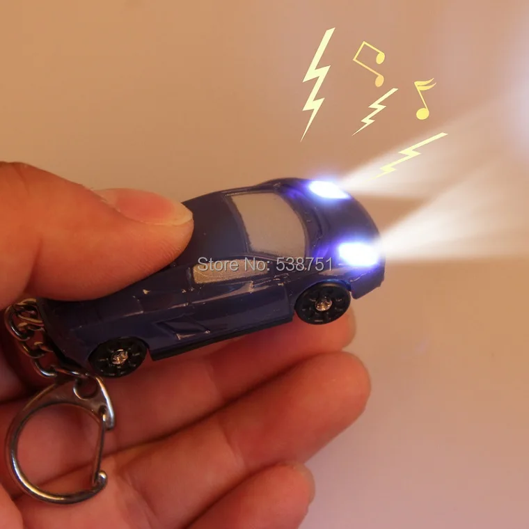 По FedEx 100 шт./лот брелок машинка со светодиодом 3D автомобильный брелок звуковой свет светодиодный брелок для ключей творческое мужское игрушечное брелок