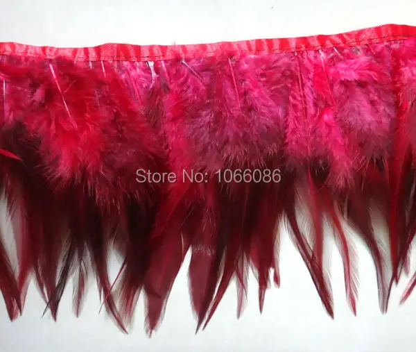 rooster feather trimming red
