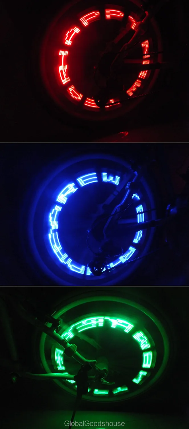 Cheap WholeSale 500pcs/lot Shock and light senser double -sided transform letter Bike Wheel lights Valve Cap light 7LED Free Shipment 1