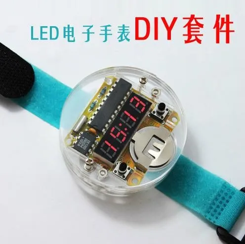 Бесплатная доставка! MCU светодиодный часы комплект светодиодных часы DIY Kit цифровые часы электронные таблицы
