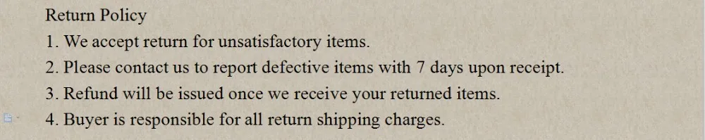 Return policy