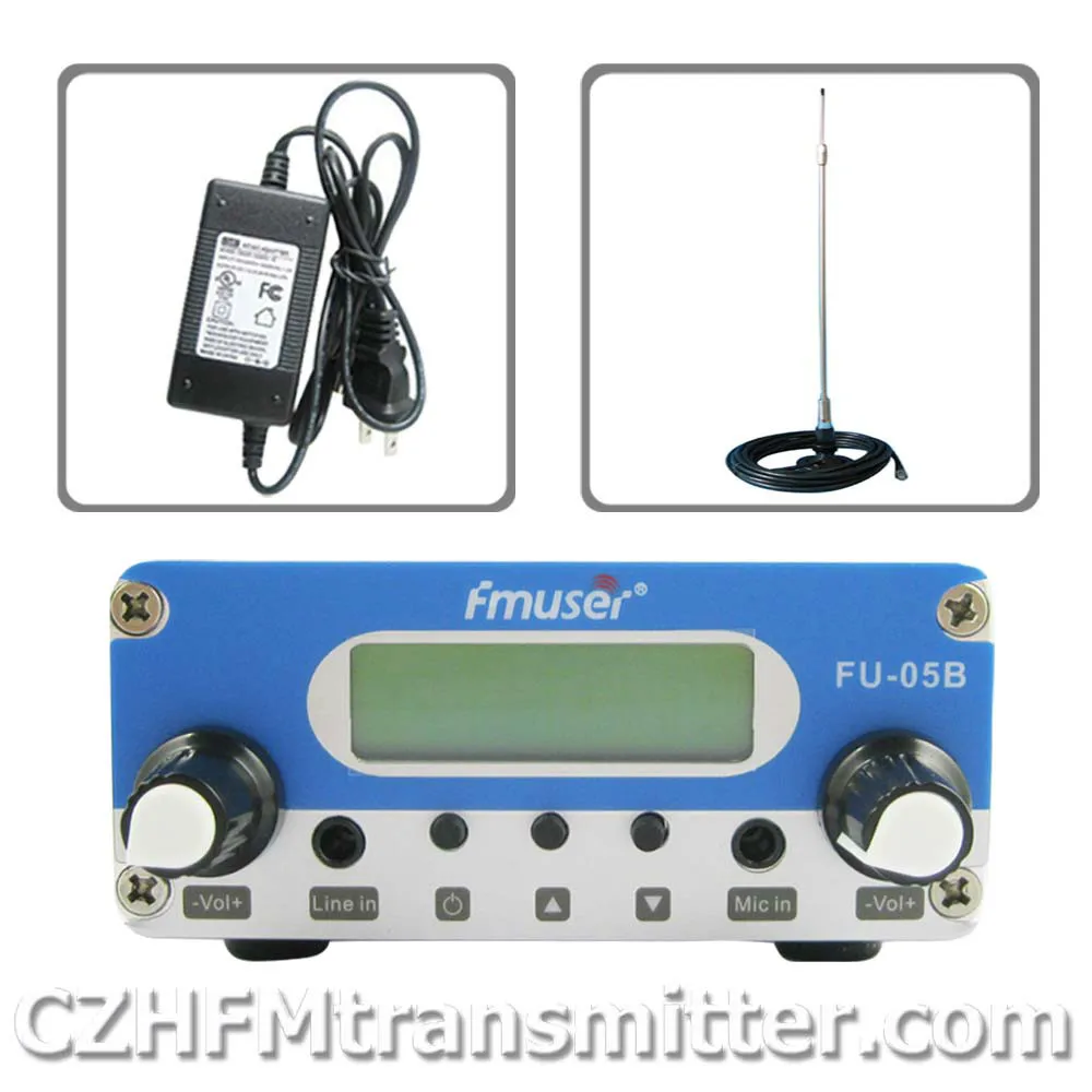 0,5 Вт 500 МВт FU-05B pll 76-108 МГц fm-передатчик черный вещательный стерео микрофон + Автомобильная присоска антенна + адаптер питания