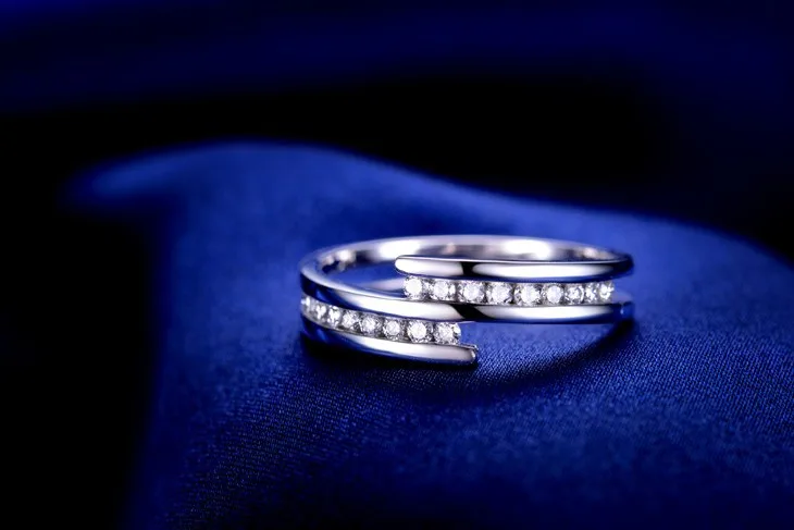 ZOCAI Новое поступление натуральный бриллиант 0,25 ct всего 18 K из белого золота с бриллиантами свадебные женские кольца ювелирные украшения Q00954A