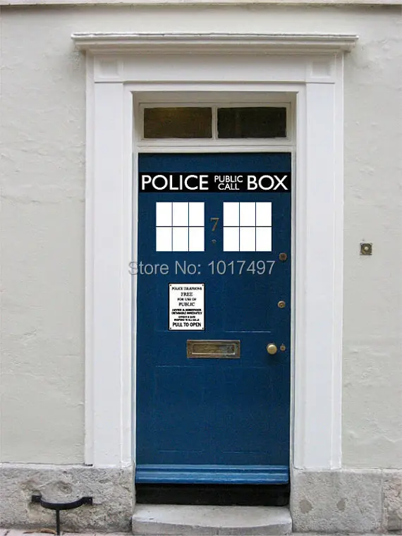 Creative Police Box Door Vinyl Sticker Door Fridge Dr Who