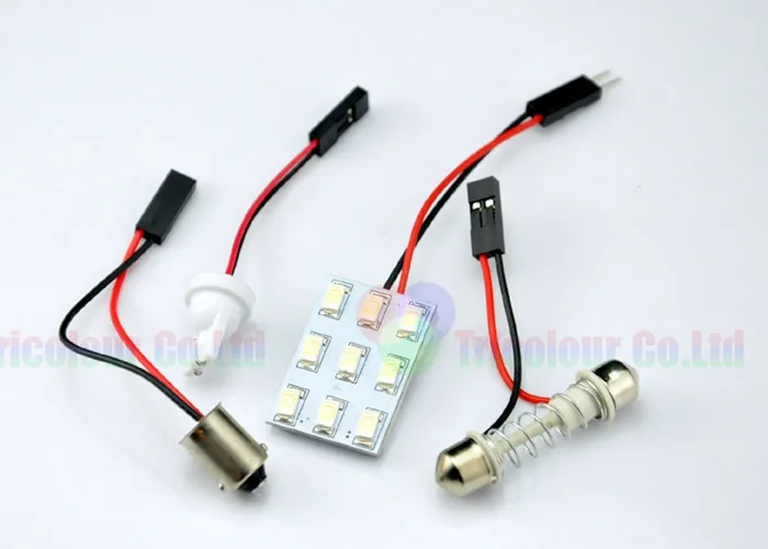 AutoEC 100x Светодиодная панель для автомобиля светильник 5630 5730 9 SMD светодиодный светильник внутренняя лампа для чтения с гирляндой t10 ba9s адаптер белый 12v# LL26