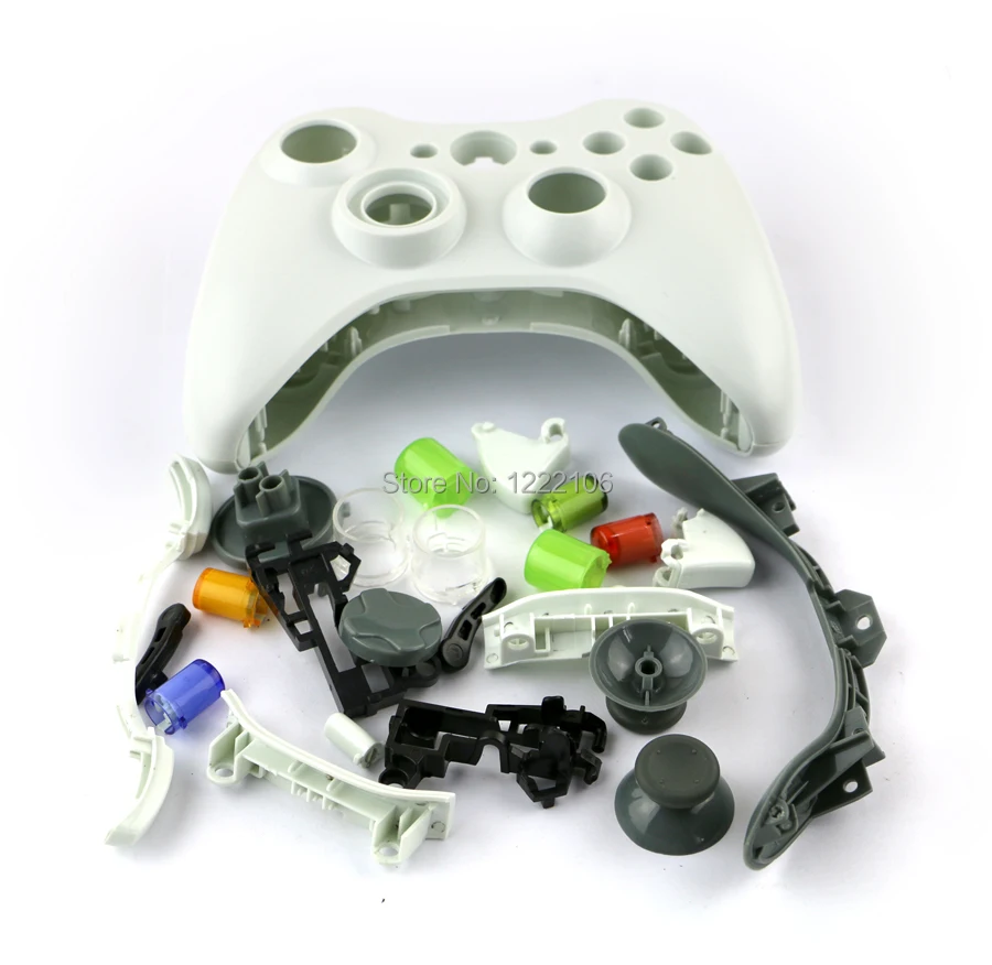 Белый цвет полный Корпус чехол Чехол для Xbox360 Xbox 360 проводной контроллер joypad 5 шт./лот ChengChengDianWan