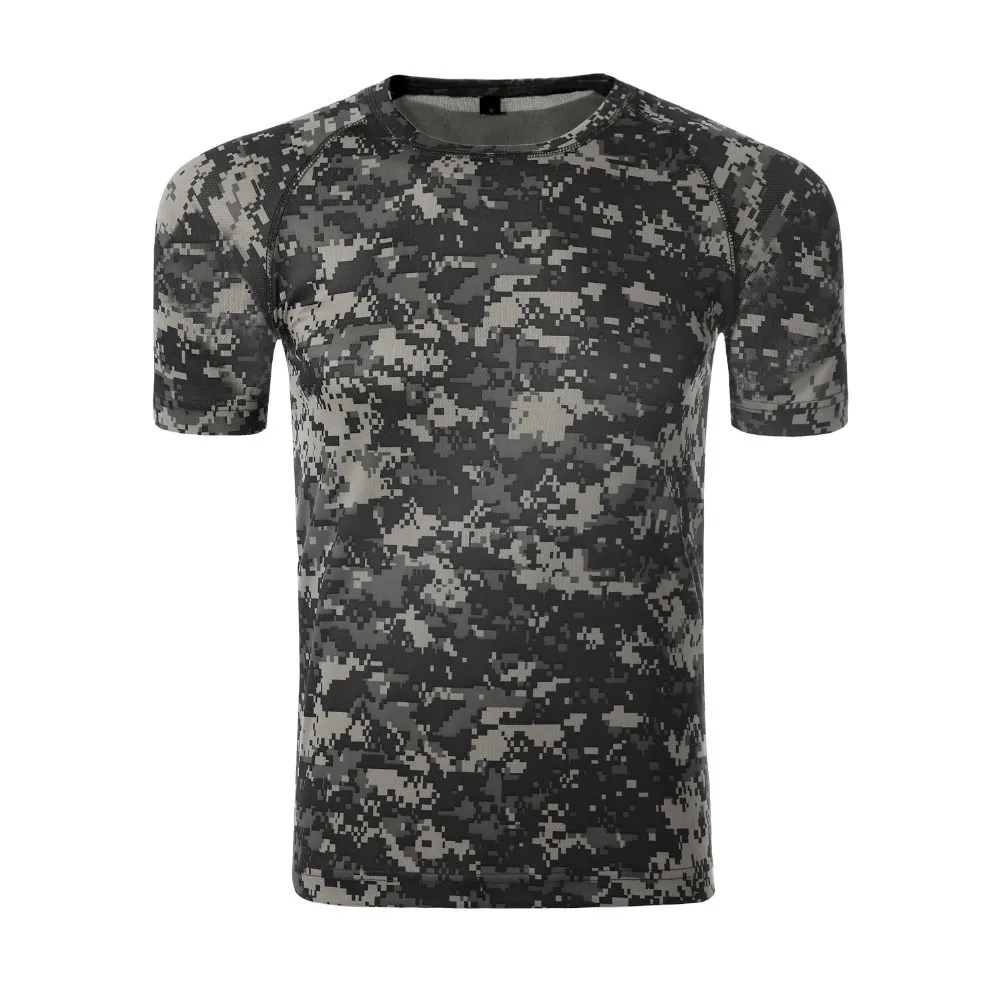 Камуфляжная рубашка, быстросохнущие дышащие колготки, армейская тактическая футболка, Мужская компрессионная футболка, летняя футболка для фитнеса, Бодибилдинг