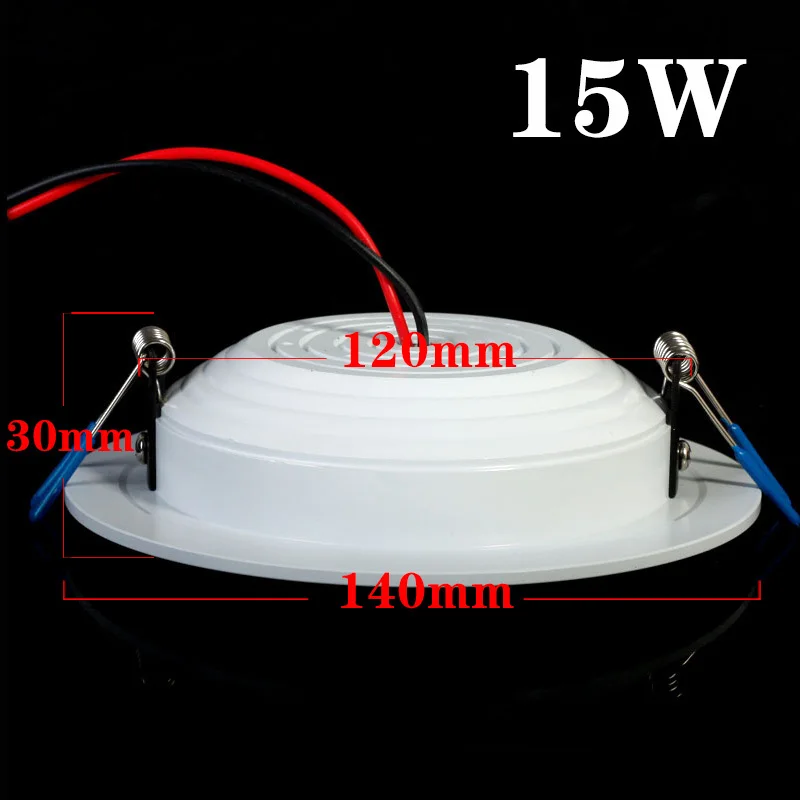 10 шт./лот 7 Вт/9 Вт/12 Вт/15 Вт/18 Вт/25 Вт SMD5630 холодный белый/теплый белый утопленный светодиодный потолочный светильник AC85-265V вниз освещения