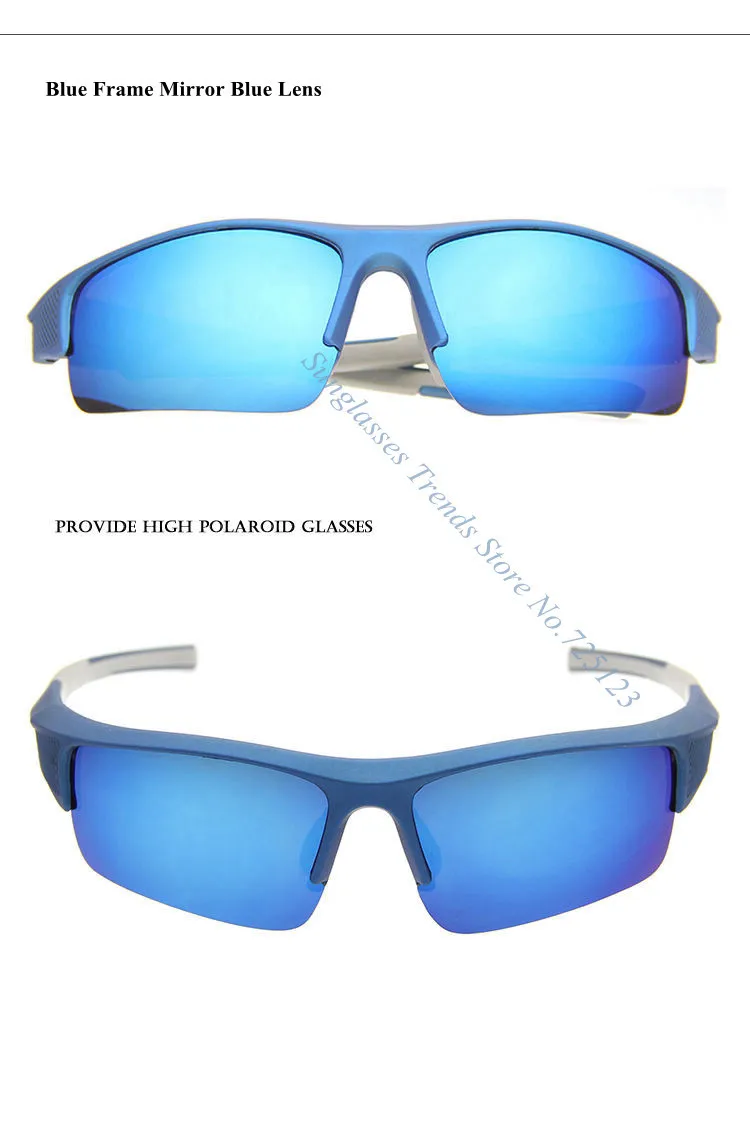 Polarized Sport Sunglasses For Men Semi Rimless Pc Frame Coloured