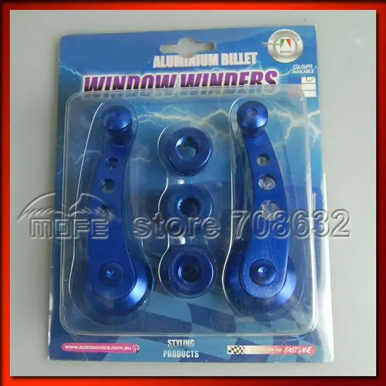 Blue Purple Billet Aluminum Car Manual Window Glass Door Crank Handle Winder Adapter DSC_0658