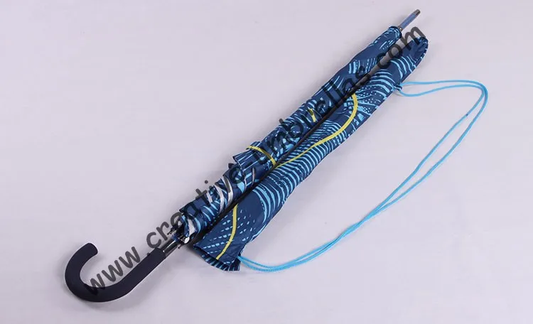 Прямой алюминиевый квадратный umbrellas.14mm синий алюминиевый вал и стекловолокна ребра, автоматический открытый, полный печатных