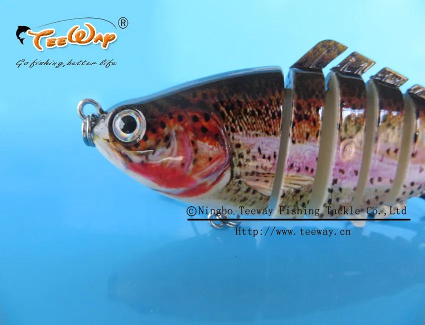 2 шт./лот Рыбалка приманки 7-сегментный swimbait Жесткий приманки медленно 10 см 15 г с 6# рыболовный крючок FL7-R05