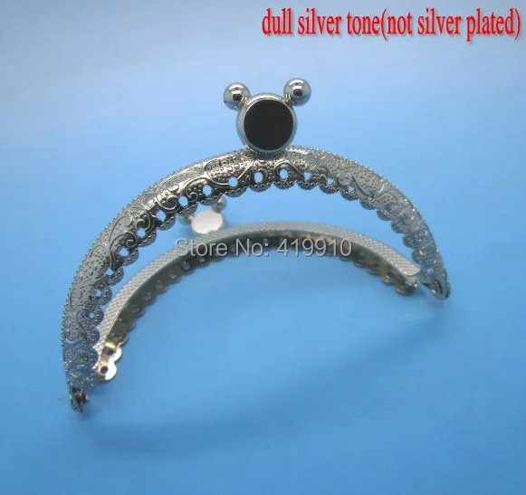 Shipping-2pcs металла Рамки поцелуй застежка для кошелек сумка замок ручка поделки ручной работы Серебряный тон 8.5 см x 6 см(3 3/" x2 2/8") j2559