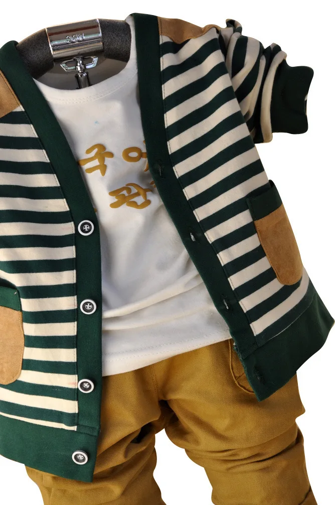Anlencool/Коллекция 2019 года, пальто Roupas Meninos, новая Корейская одежда для малышей, весенний кардиган в полоску из трех предметов, брендовая