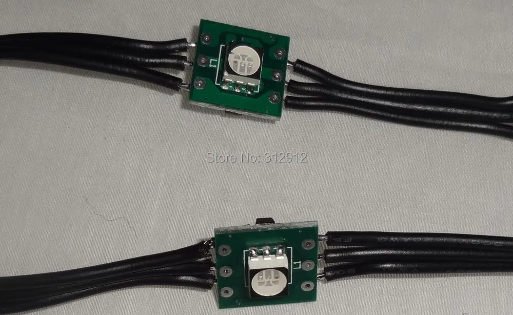 Черный DC12V WS2811 LED 5050 SMD Pixel узел; 100 шт. строка; черные провода; 5 см провода интервал