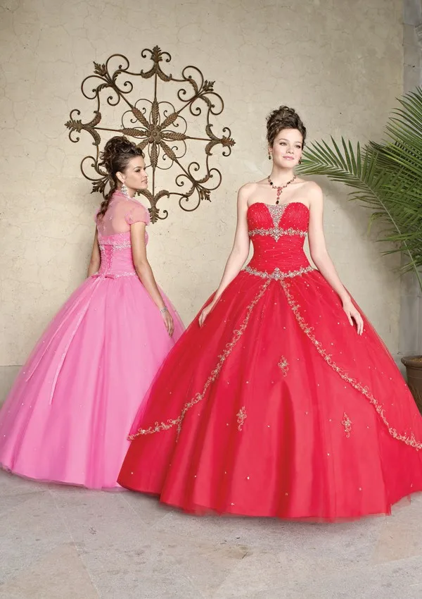 Сладкий 16 Quinceanera платья с курткой мяч платья без бретелек блёстки вышивка бисером кристалл органза сексуальный повязки ну вечеринку платье Q7