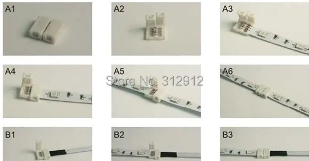 12 мм 4PIN разъем с 15 см длинный провод для WS2801/INK1003 светодиодные полосы, нет необходимости пайки разъема для полосы расшивки (оба конца)