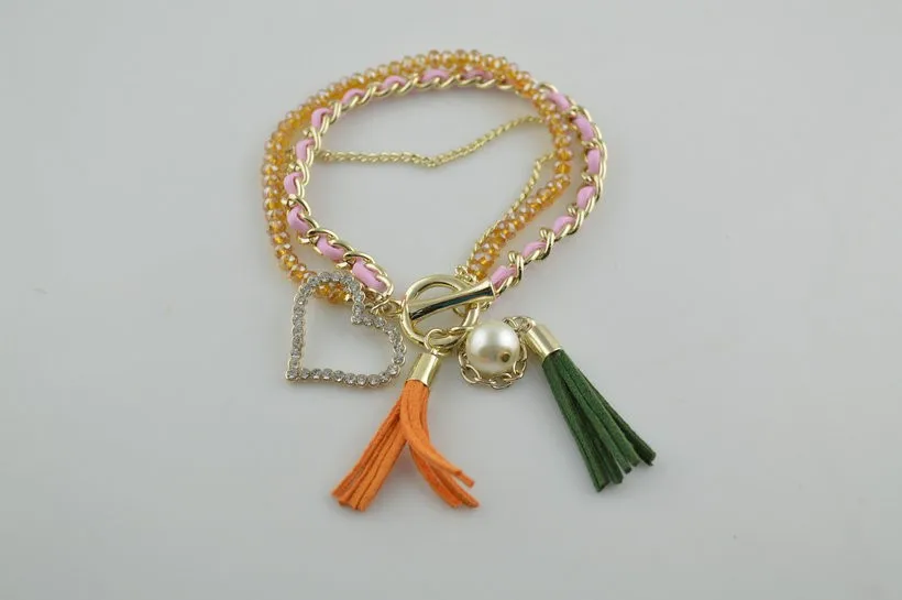 10 шт смешанный стиль Мода женщин башня Корона Сова аксессуары в форме сердца браслеты подарок на день рождения
