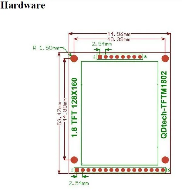 1," 1,8 дюймов 128X160 сенсорный ЖК-экран сенсорный SPI lcd SD TFT+ PCB адаптер+ Touth панель Поддержка ARM CortexM-STM32 и C51 Arduin