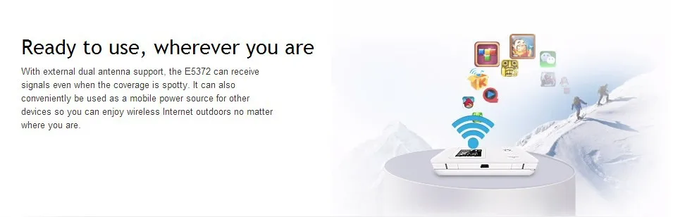 Huawei E5372t 4 аппарат не привязан к оператору сотовой связи FDD900/1800/2100/2600 МГц 3560 мА/ч, mifi-модем
