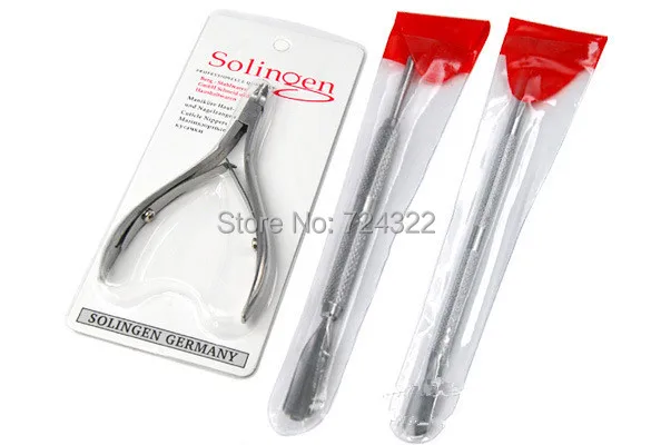 Conjunto de Aço Inoxidável Unhas Ferramenta Cuticle Nipper Colher Remover Pusher Cortador Clipper Manicure Sticks pá Frete Grátis 20 6 Tesouras da cutícula