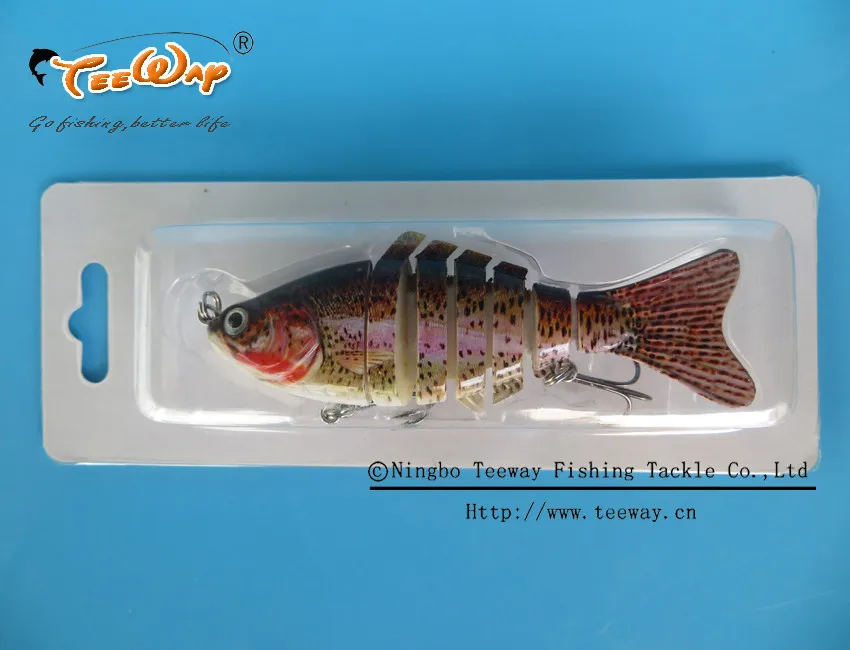 2 шт./лот Рыбалка приманки 7-сегментный swimbait Жесткий приманки медленно 10 см 15 г с 6# рыболовный крючок FL7-R05