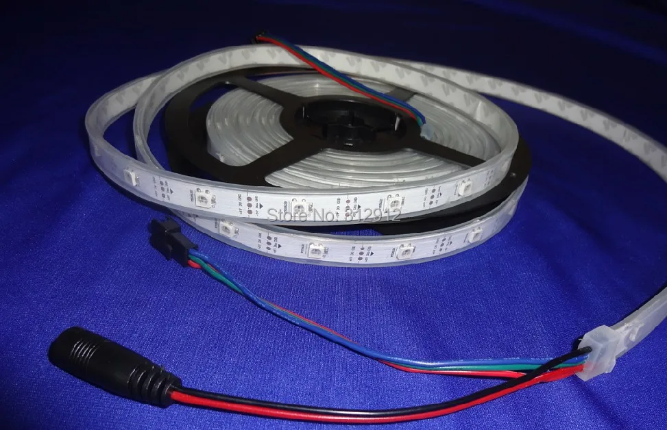 5 м DC5V WS2812B привело пикселей Srip, IP68 в силиконовой трубки, 30 шт. WS2812B/M с 30 пикселей; 36 Вт белый PCB