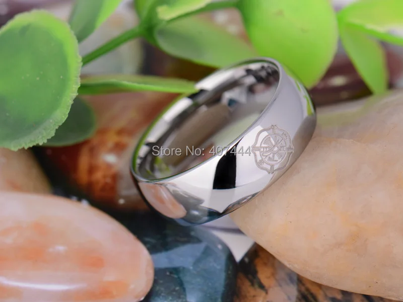 Бесплатная доставка YGK JEWELRY Лидер продаж 8 мм серебряные блестящие Polsih купол пожарный Для Мужчин's Вольфрам обручальное кольцо из карбида