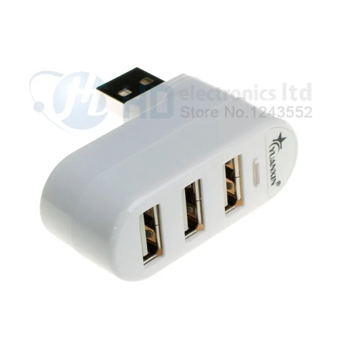 Оригинал yuanxin yxh-20 3 Порты и разъёмы высокое Скорость 480 м/с USB 2.0 хаб поворотный для ПК компьютера подключить черный и белый