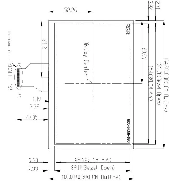 7 дюймов 8080 автобус тип модуля с сенсорным 51/AVR/STM32 может управлять 800*480 разрешение сенсорный экран