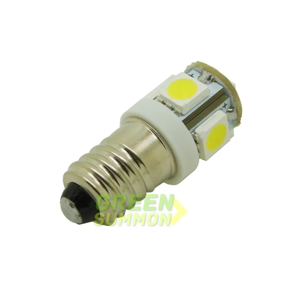 4 шт./лот E10 EY10 T3.25 5-SMD 5050 светодиодный теплый белый свет миниатюрная винтовая лампа для DIY Лионель AC/DC 12V