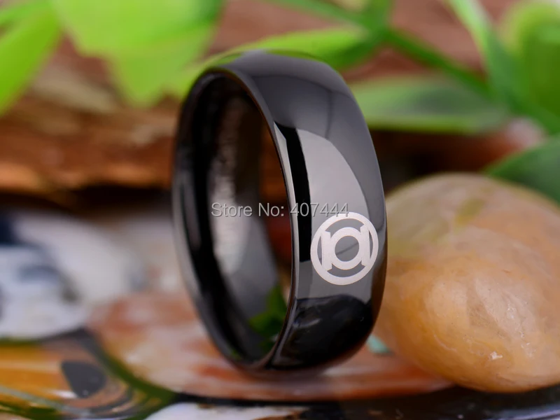 Бесплатная доставка YGK Jewelry Лидер продаж 8 мм черные блестящие купол синий Фонари Свадебные Для Мужчин's Вольфрам обручальное кольцо из