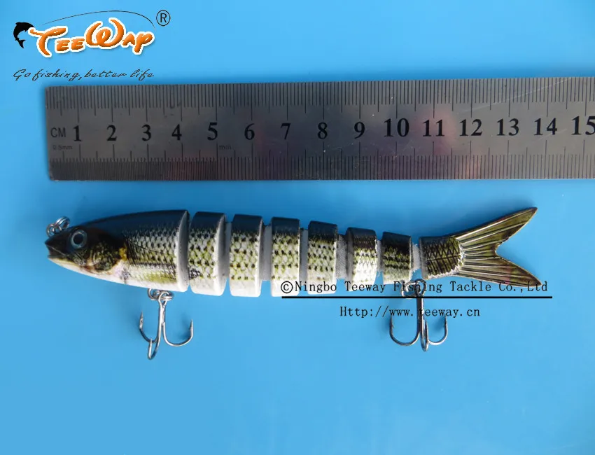 2 шт./лот Рыбалка приманки 8 Сегмент Swimbait Жесткий приманки медленно 25 г 14 см с 6# рыболовный крючок FL8-O02