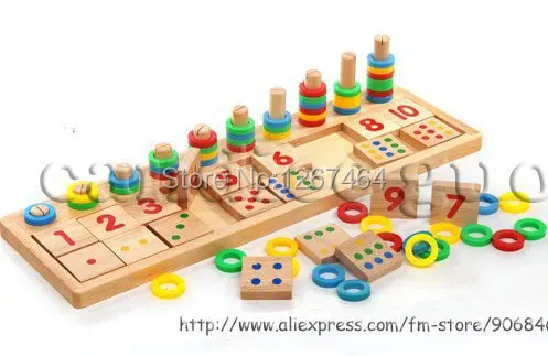 Candice guo! New arrival high quality hot sale educational wooden toy colorful math board toy baby early learning 1pc