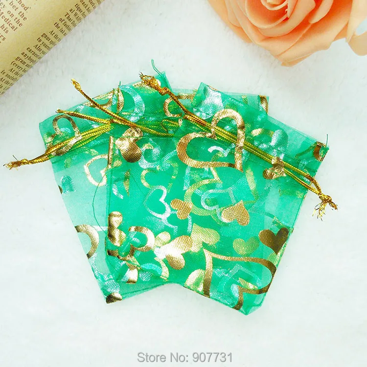 300 Случайное Multi-Цвет Bronzing Pattern Drawable органзы свадебный подарок Сумки и Чехлы, ювелирные изделия Упаковка 13x18 см