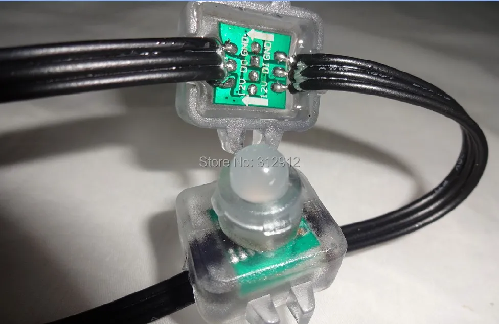 100 шт. DC12V вход WS2811 привело пиксель света, со всеми черный провод, ip68 Номинальная; эпоксидная смола заполнены