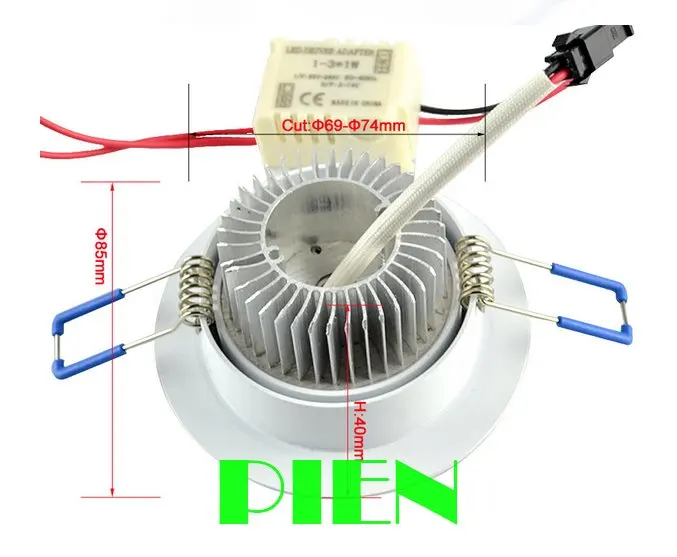 С регулируемой яркостью 3W 5W 7W СИД downlight потолочный свет lamparas de techo Алюминий для Домашние IP44 110V 220V CE& по ограничению на использование опасных материалов в производстве, DHL 10 шт