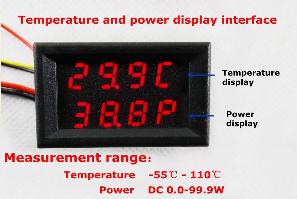 RD зеленый/синий/красный+ красный двойной светодиодный 4 в 1 0,28 термометр измеритель мощности амперметр вольтметр напряжение тока DC 0-33,0 в/3 А [3 шт./партия]