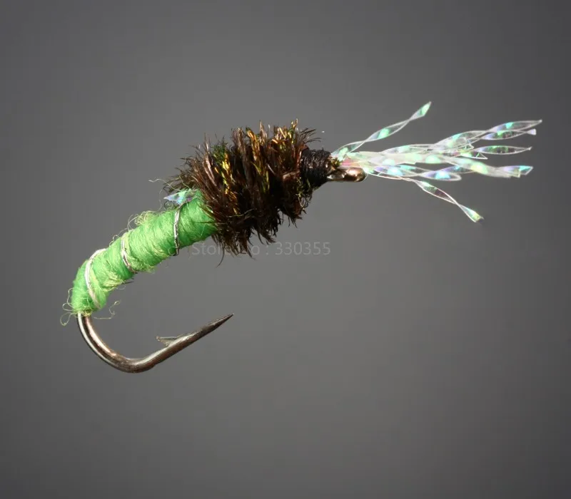 H028-40Pcs Buzzer Fly Size 10 Nymphs Flies Salmon Trout Fly Fishing Lures