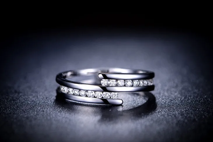 ZOCAI Новое поступление натуральный бриллиант 0,25 ct всего 18 K из белого золота с бриллиантами свадебные женские кольца ювелирные украшения Q00954A