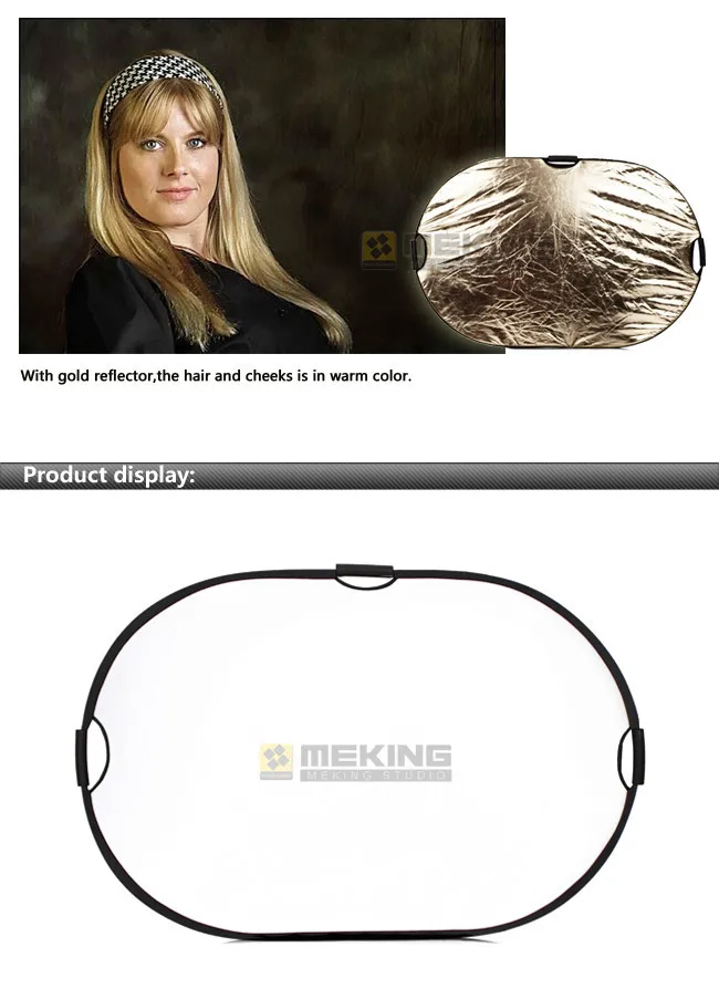 Gold side Effects of 5 in 1 Multi Disc Photography Collapsible Light Reflector