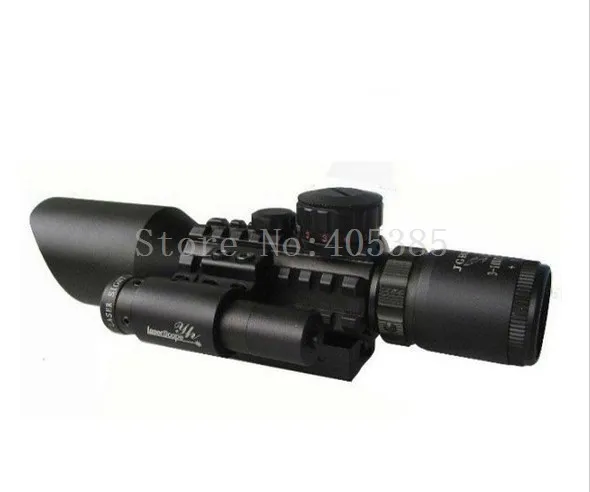 5 шт./лот тактический боевой M9C 3-10X42E Mil-Dot охотничий прицел+ красный лазер/Тактическая оптика прицелы/прицел