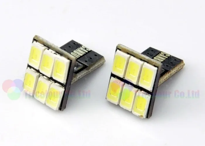 Autoec 100x T10 W5W T10 194 168 5730 6 SMD может-ошибка шины со светодиодной подсветкой Габаритные огни чтения Лампы для мотоциклов белого и синего цвета интерьера Light# lb65