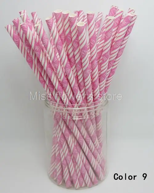 350 шт все 14 видов Красочные различные узоры соломинки бумажные соломинки для украшения дня рождения свадьбы