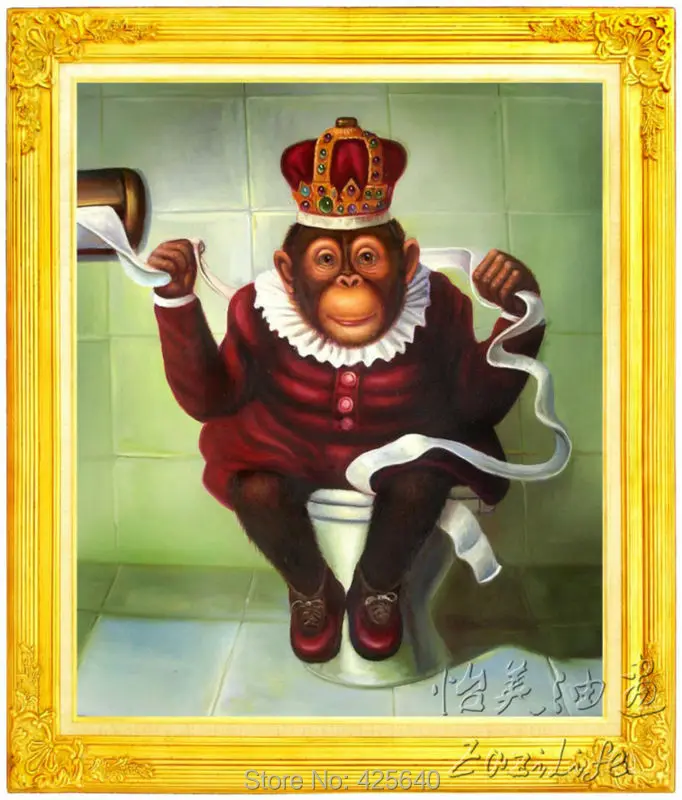 Monekey искусства 24x32 дюймов Живопись украшения дома картина маслом настенные панно для гостиной домашнего декора краски стены искусство