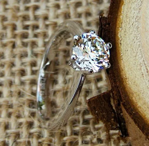 Дизайн прекрасный Мистик Стиль 1 карат Обручение Настоящее Прекрасный diamond Для женщин обручальное кольцо себе подарок для девочки