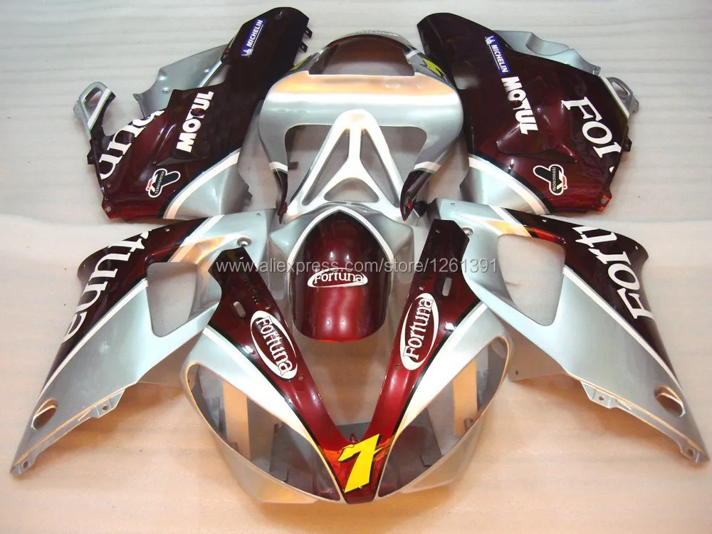 Красный Серебряный комплекты обтекателей для Yamaha YZF-R1 00 01 YZF R1 01 00 YZF 1000 R1 2000 2001 Пресс-форма обтекатель части