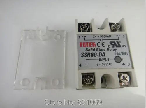 10 шт./лот твердотельные реле SSR-60DA 60A/250 V 3-32VDC/24-380VAC