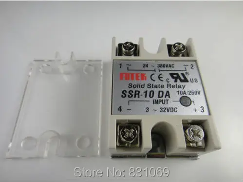 10 шт./лот твердотельные реле SSR-10DA 10A 3-32VDC/24-380VAC